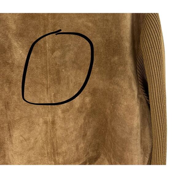 LINEA by Louis Dell'Olio Brown Tan Suede Leather Jacket 1x Beige A8342 Womens - Picture 12 of 12